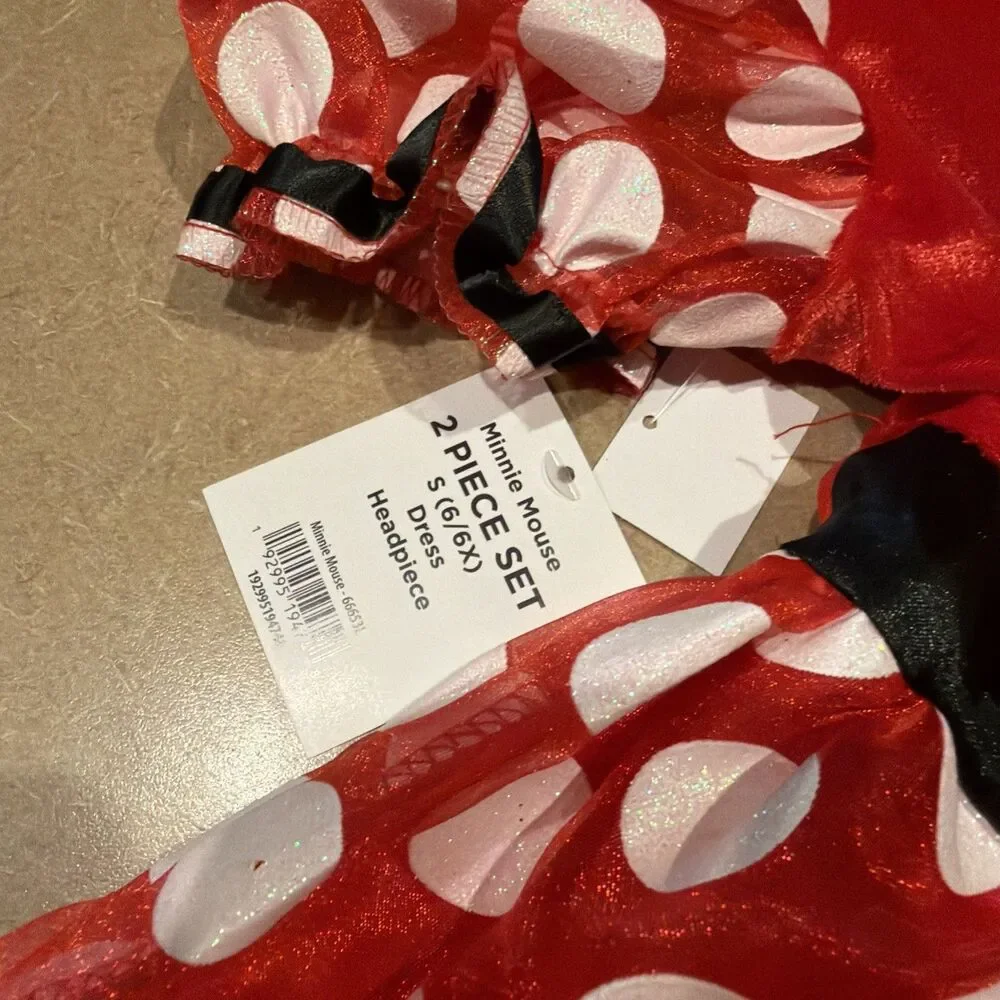Kids Girls Size Small 6 / 6X Disney Minnie Mouse Halloween Costume Dress Up New